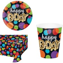 Parti Sürprizi Işıltılı Balonlar Happy Birthday Sofra Set