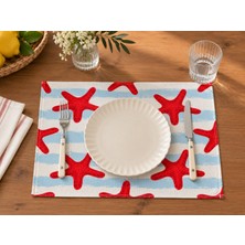 Megi Concept Dijital Baskılı 2'li Denizyıldızı Desenli Amerikan Servis 35X45 cm Marine Dekoratif Servis Altlığı