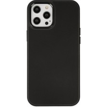 Mudanis Apple Iphone 12 Pro Max Kılıf Asya Deri Silikon - Siyah