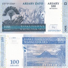 Benim Koleksiyonum Madagaskar, 100 Ariary (2004) ÇİL Eski Yabancı Kağıt Para