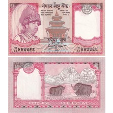 Benim Koleksiyonum Nepal, 5 Rupi (2002) P#46 Çil Eski Yabancı Kağıt Para
