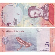 Benim Koleksiyonum Venezuela, 5 Bolivar (2018) Çil Eski Yabancı Kağıt Para