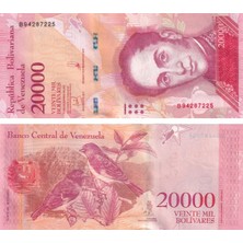 Benim Koleksiyonum Venezuela, 20.000 Bolivar (2017) P#99 Çil Eski Yabancı Kağıt Para