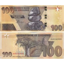 Benim Koleksiyonum Zimbabve, 100 Dolar (2020) Çil Eski Yabancı Kağıt Para