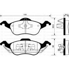 SANGSIN Ön Fren Balata Ford Focus 1.4l 1.6l 1.8l 2.0l 98-04
