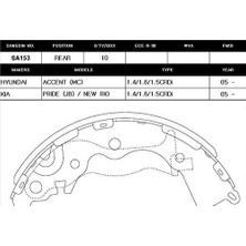 SANGSIN Arka Kampana Pabuç Balata Hyundaı Accent Era 1.5l Crdi Dizel 06-10 / 1.4l G4EE Benzinli 06-10 / 1.6l Benzinli 16V Dohc 06-10 Abs Siz Araçlar Için
