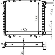 Oris Radyator Mechanical mt 480X378X34 19 1.7/1.8i/1.9d 88 63906-7700272472