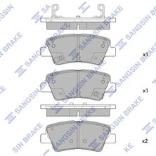 SANGSIN Arka Fren Balata Hyundaı Elantra 1.6l D4FB G4FG 6 Vites 16-> / I20 1.1l 1.2l 1.4l 15-> / Kıa Sportag E 1.6l G4FJ 7 Vites 15-> Üstten Delikli Tip