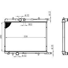 Oris Radyatör 307 00>c4 04>1.4-1.6 16V-PARTNER-BERLINGO 97>2.0hdı 00> Ac -- MEKX380X538X16 1 Sıra Cu Pl