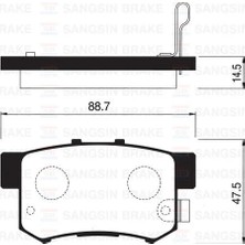 SANGSIN Arka Fren Balata Honda Cıvıc 1.6l D16 Vtec Vtı 01-05 / 1.4l 1.6l 96-01 / 1.6l R16A2 Vtec Sedan 06-> / Accord 2.0l F20 90-98 / Legend 3.2l 91-96 / Suzukı Sx4 1.6l M16A RW416 05->
