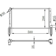 Oris Radyatör Brazing Doblo 01> 1.2-1.6 16V-1.9D Mek Klimasız 580X298X16