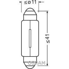 Osram Tavan Ampul 12V 10W Sofit Uzun