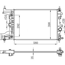 Oris Radyatör Brazing Otomatık Astra J 09>1.6 Cruze 09>1.6-1.8 Oto Ac Klimasız 580X398X16