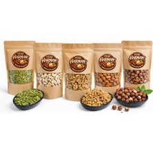 Yeni Harmancı 5'i Bir Yerde Avantaj Paketi (500 Gr. Çiğ Badem Içi, 500 Gr. Çiğ Kabak Çekirdeği Içi, 500 Gr. Çiğ Kaju Fıstığı, 500 Gr. Ceviz Içi, 500 Gr. Çiğ Fındık) 2,5 kg