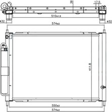 Oris Radyatör Kondenser Tüplü Clıo Iıı-Modus 1.5 Dcı Mek Ac 510X382X18 16
