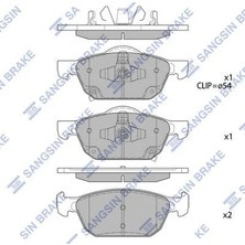 SANGSIN Ön Fren Balata Honda Cıvıc 1.6l N16A I-Dtec Dizel Fk3 Kasa 13-> / Cıvıc 1.5l Vtec Rs Modeli Hatchb Ack Fk7 Kasa 17->