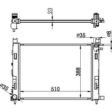 Oris Motor Su Radyatoru Captur I 12> Clıo Iv 12> Dokker 12> Symbol Iıı 14> Sandero Iı 12> 0.9 Tce 1.2 Tce 1.5 Dcı 1.6 506X414X18 Brazing