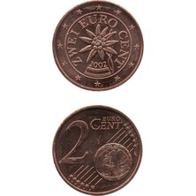 Benim Koleksiyonum Avusturya, 2 Euro Cent 2002, Çil Eski Madeni Para