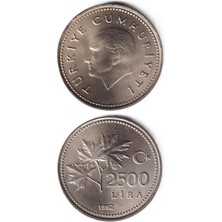 Benim Koleksiyonum Türkiye, 2.500 Lira (1992) ÇİL Eski Madeni Para