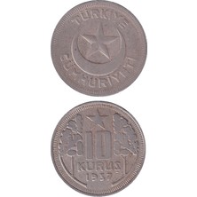 Benim Koleksiyonum 10 Kuruş (1937) Nikel Çt/ççt Eski Madeni Para