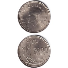 Benim Koleksiyonum Türkiye, 5.000 Lira (1992) ÇİL Eski Madeni Para