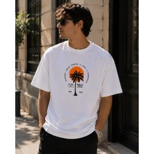 Montree Erkek Oversize Baskılı %100 Pamuk T-Shirt