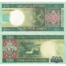 Benim Koleksiyonum Moritanya, 500 Ugiya (2013) Çil Eski Yabancı Kağıt Para