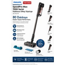 Philips Speedpro Max 7000 Serisi Kablosuz Dikey Şarjlı Süpürge, Aqua Başlık, 360° Led, Powercyclone 12, 80 Dakika Üstün Performans