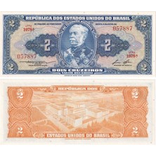 Benim Koleksiyonum Brezilya, 2 Kruzeiro (1954-58) Çil Eski Yabancı Kağıt Para