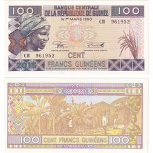 Benim Koleksiyonum Gine, 100 Frank (2015) Çil Eski Yabancı Kağıt Para