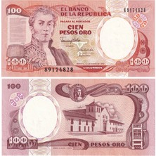 Benim Koleksiyonum Kolombiya, 100 Peso (1990) Çil Eski Yabancı Kağıt Para