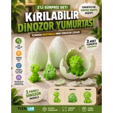 Flexilab Creative2'li Kırılabilir Dinozor Yumurtası - Içinden Rastgele Mini Dinozor Çıkar | Sürpriz Oyuncak | 3D Baskı