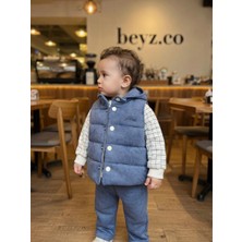 Beyzco Kids Erkek Çocuk Kapşonlu Sweat Yelekli 3lü Takım