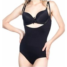 Moda Dua Siyah Açık Göğüs Çıtçıtlı Dikişsiz Korse