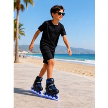 Arlina Home Kids 4 Teker LED Işıklı Ayarlana Bilir Glow Paten Mavi 30-33