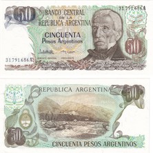 Benim Koleksiyonum Arjantin, 50 Peso (1983-85) Çil Eski Yabancı Kağıt Para