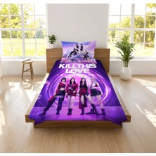 Hediyechy Blackpink Temalı Desen Baskılı Tek Kişilik Pike Takımı