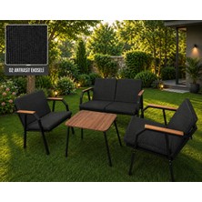 Dekoroom's Viento, Bahçe Mobilyası, 2 + 1 + 1, Sehpalı