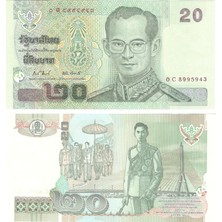 Benim Koleksiyonum Tayland, 20 Baht (2003) Çil Eski Yabancı Kağıt Para