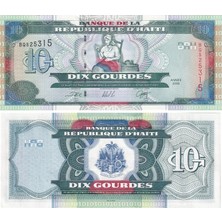 Benim Koleksiyonum Haiti, 10 Gourdes (2000) P#265A Çil Eski Yabancı Kağıt Para