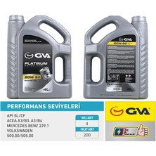 GVA Motor Yağı 20W50 4 Lt Platınum Mineral Apı Sl/cf