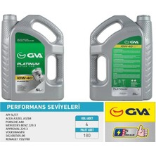 GVA Motor Yağı 10W40 5 Lt Platınum Yarı Sentetik Apı Sl/cf