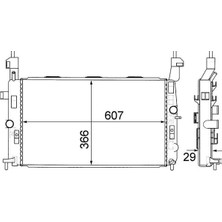 Mahle Motor Su Radyatörü Opel Merıva 1.4 16V Z14XEP 1.6 16V Z16XE-Z16SE 1.8 16V Z18XE Ac Klimasız Mek 6 07X366X29