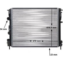 Mahle Radyatör Clıo Iı-Kng -Logan-Solenza-1.5dci-1.4-1.6 16V-1.9DTI Ac Mek 480X415X34