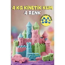 Empressco 4 kg Kinetik Oyun Kumu Seti, 4 Renk, 8 Deniz Hayvanı Kalıbı Hediye