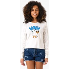 Tshirthane Donal Boobash Halloween Ekstra Uzunkol Sweatshirt Ekru