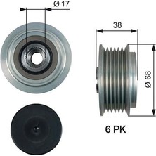 Gates Alternatör Kasnağı Rulmanlı Corolla 04-07 -Aurıs 07 > 1.4 D-4d-Sonata V 2.0-2.4 05 > Carens 2.0