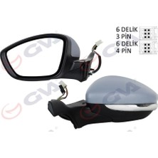 GVA Dış Dikiz Aynası Sol P2008-P208 13> Elektrikli Isıtmalı Sinyalli Astarlı Konveks VM-509EHPL