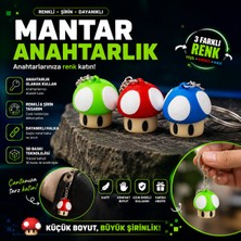Flexilab Creative Mantar Anahtarlık 3'lü Renk Seçeneği 3D Baskı Oyun Temalı Anahtarlık Çanta Aksesuarı