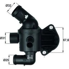 Mahle Termostat Komple 92C Polo-Golf6-Jetta-Passat-A3-Caddy 1.6 Tdı Caya-Cayb-Cayc-Caye-Cfhc 3 Bağ.